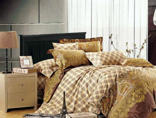 Комплект постельного белья Zastelli 1271 Вензеля сатин евро 200х220 Молочный