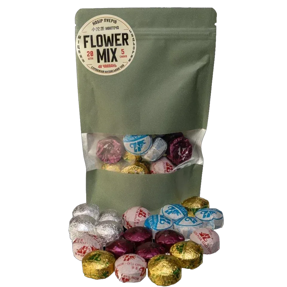 Подарунковий набір чаю Світ чаю Квітковий Мікс Шу Пуер 20 шт. 5 видів (40001)