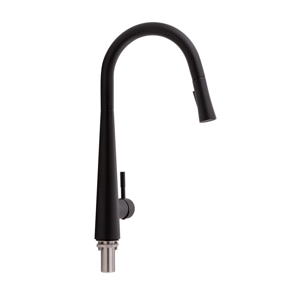 Смеситель для кухни Qtap Evicka с выдвижным изливом Matt Black (26553165)