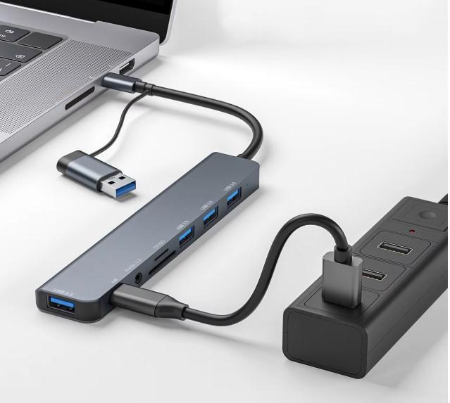 USB-хаб 3.0 Type-C/Type-A на 8 портов (AWN-00147) - фото 2 USB-хаб 3.0 Type-C/Type-A на 8 портов (AWN-00147) - фото 2