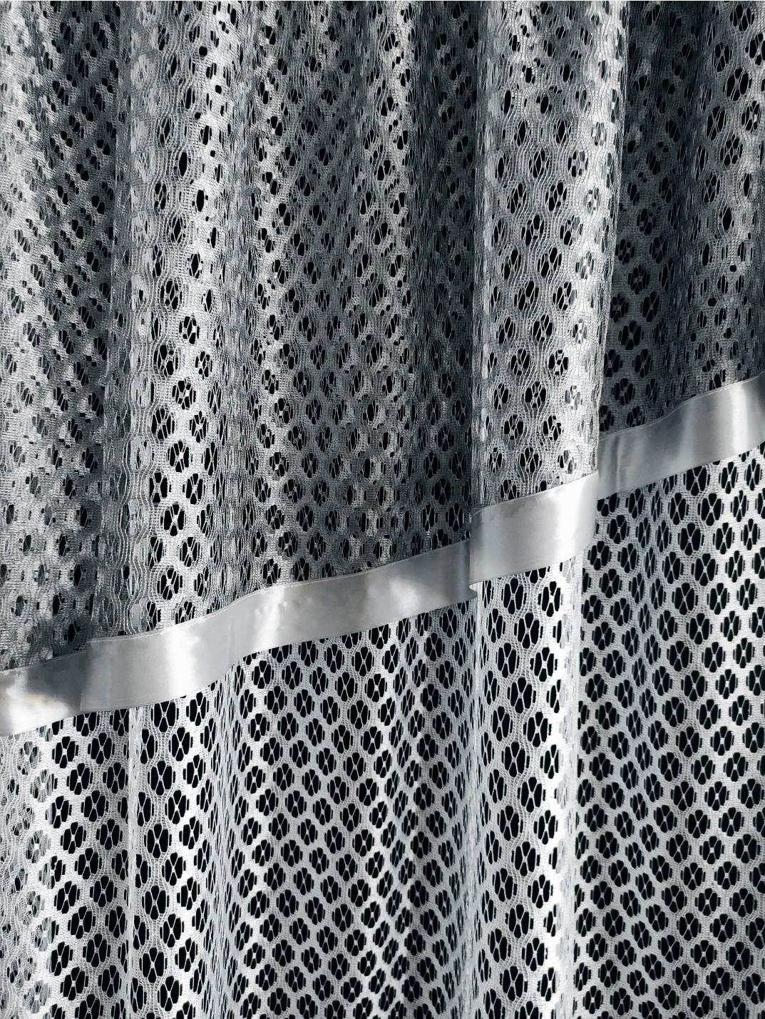 Гардина на кухню Лента сітка з ламбрекеном 290х165 см Білий з сірим (лс-02) - фото 3 Гардина на кухню Лента сітка з ламбрекеном 290х165 см Білий з сірим (лс-02) - фото 3