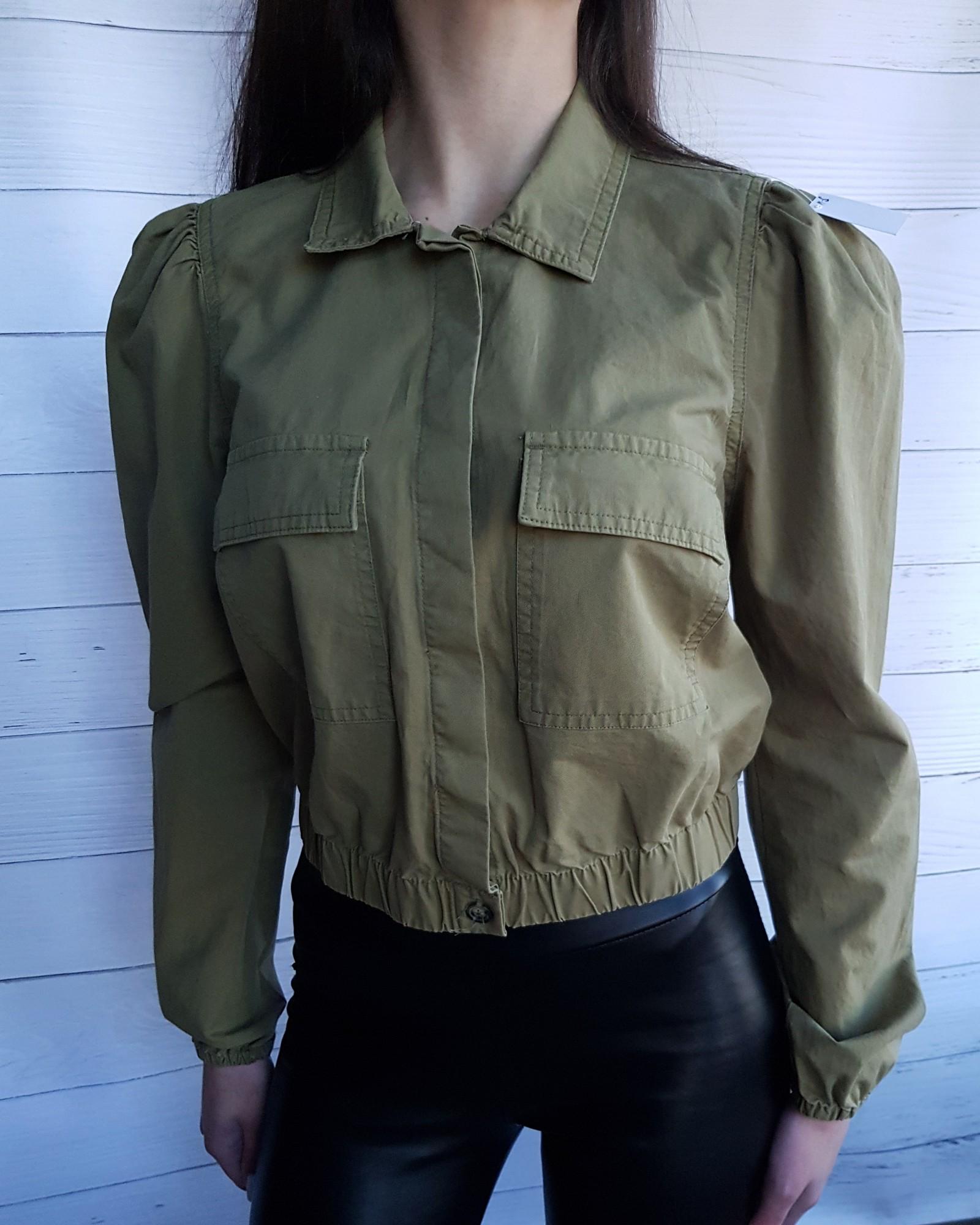 Блуза-рубашка укороченная ONLY 9258 S Хаки (42) - фото 9