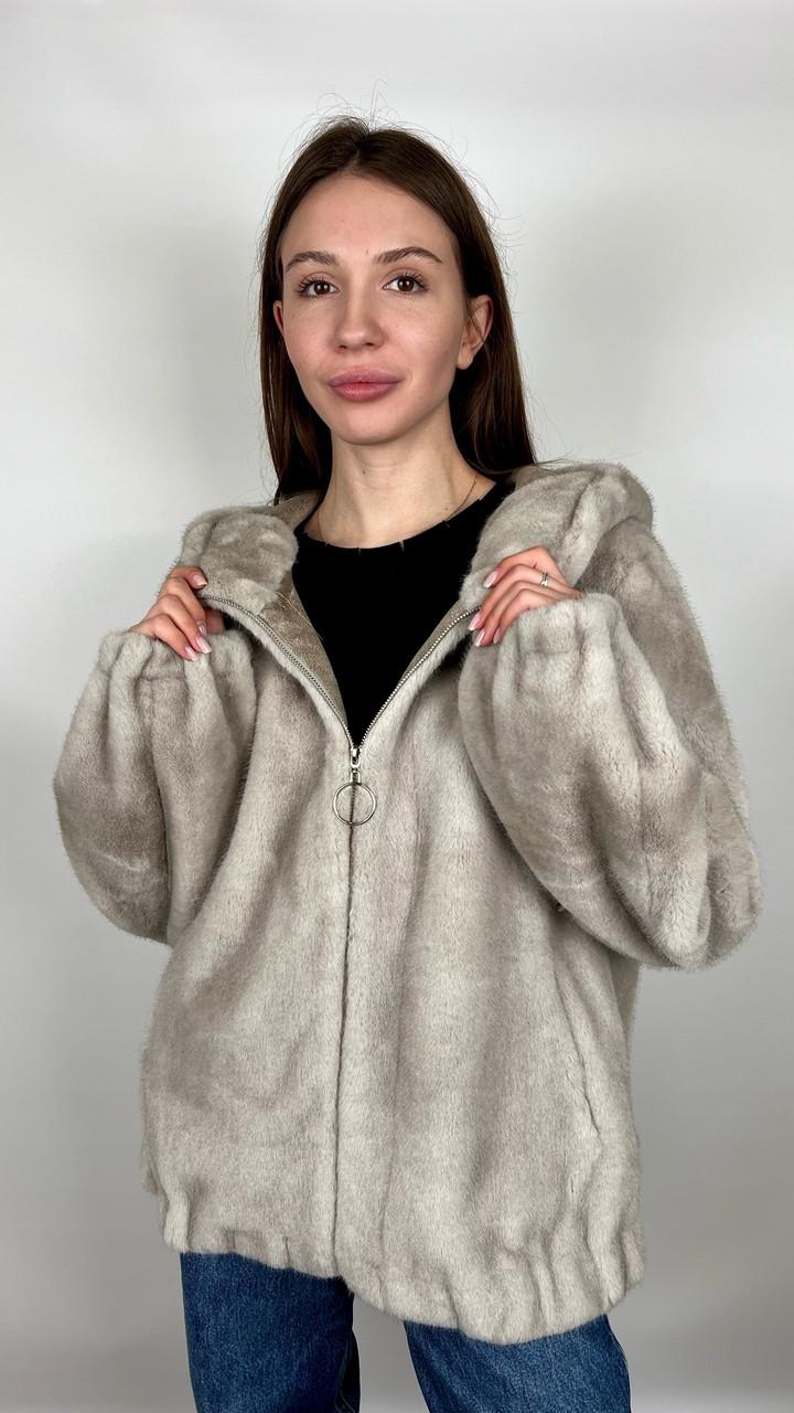 Шуба женская из эко-меха 8806-06 L Пепельный - фото 3