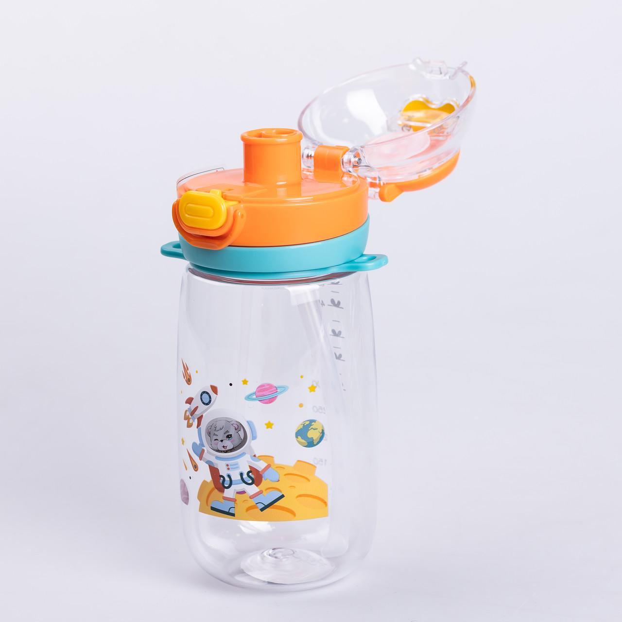 Бутылка для воды детская с ремешком 550 мл Оранжевый (HP-14-45O) - фото 3 Бутылка для воды детская с ремешком 550 мл Оранжевый (HP-14-45O) - фото 3
