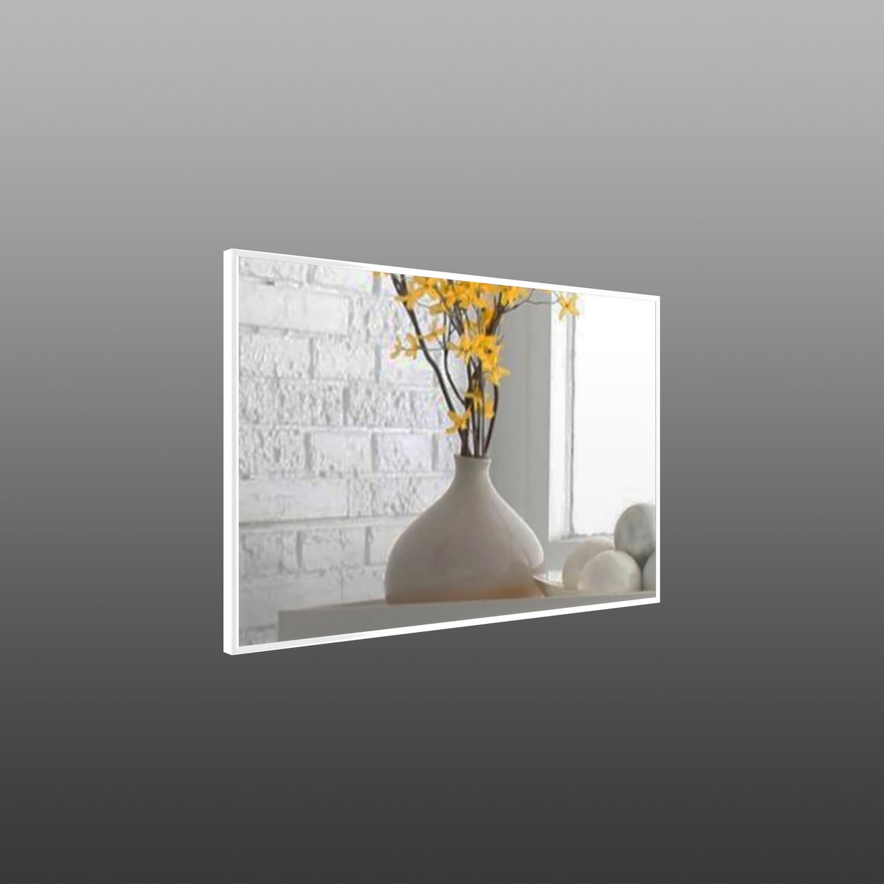 Зеркало настенное Art-Com 400х600 мм Белый (Alum-White-1)