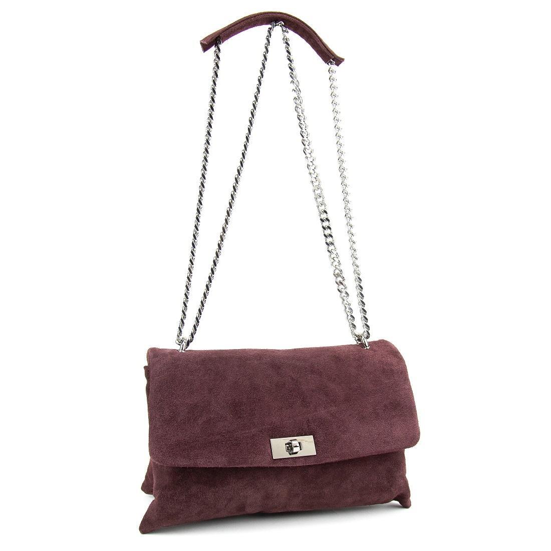 Женская сумка кросс-боди Royal Bag F-IT-8545BO замшевая на цепочке Бордовый (8088) - фото 8 Женская сумка кросс-боди Royal Bag F-IT-8545BO замшевая на цепочке Бордовый (8088) - фото 8