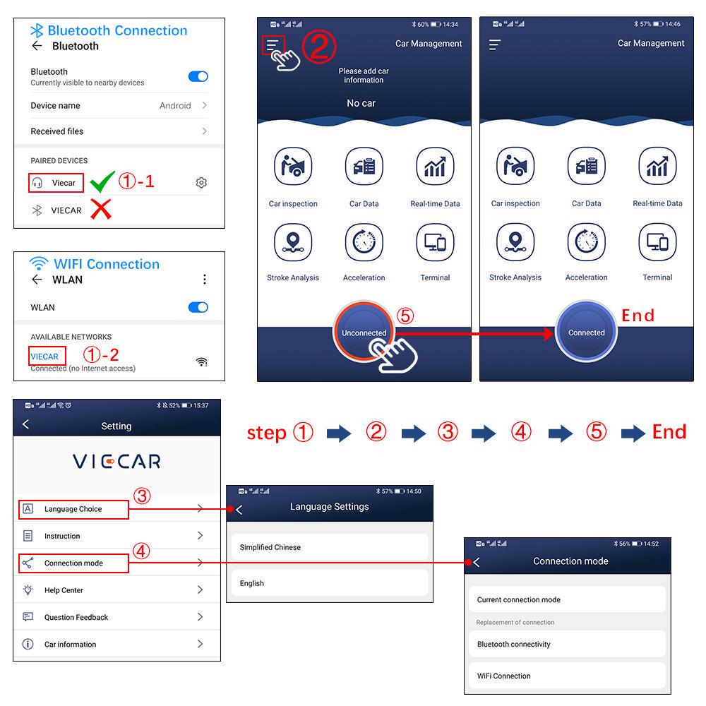 Диагностический сканер Viecar VP001 v2.2 Android/IOS Bluetooth 4.0 - фото 6