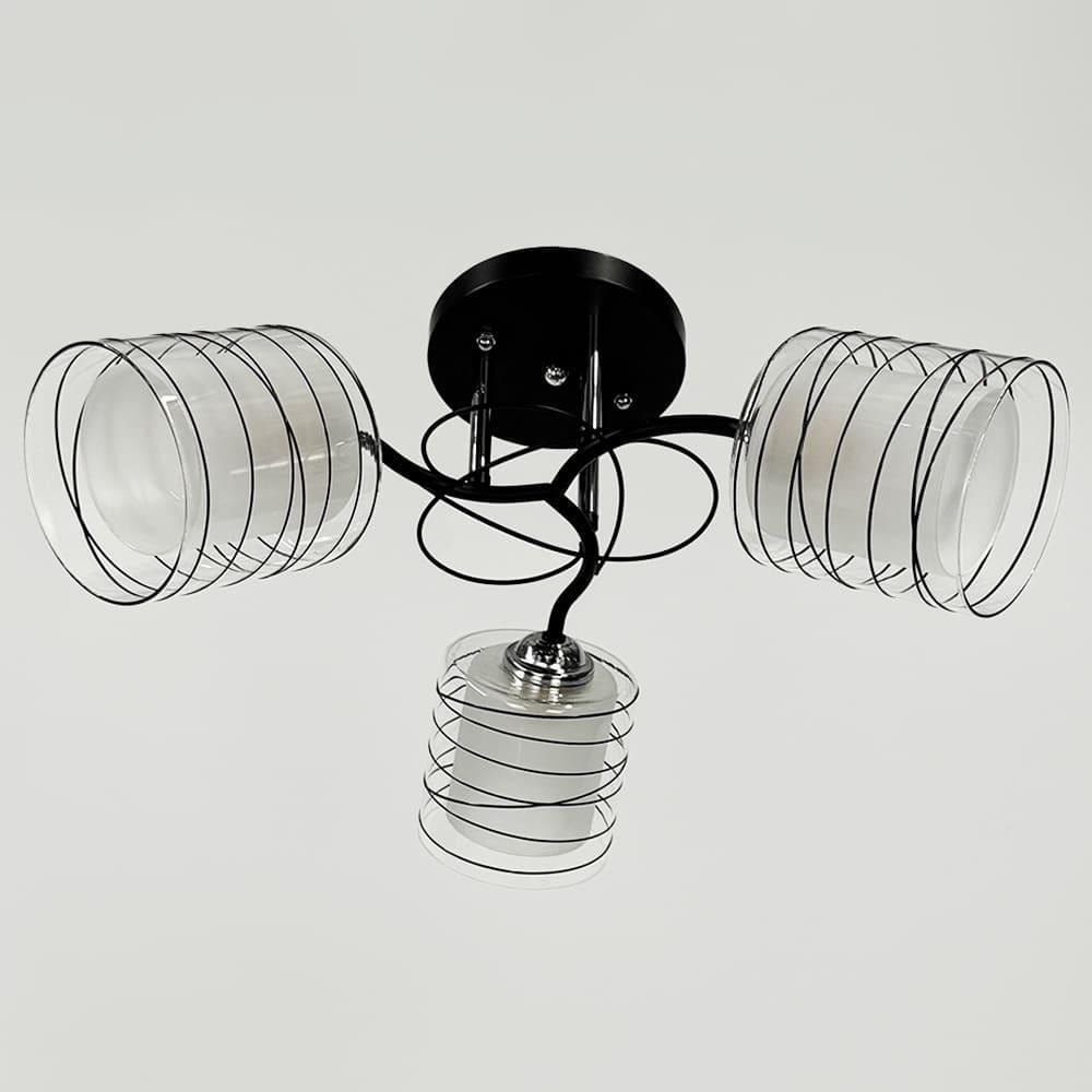Люстра стельова Light House LNF-17532/3A BK/CH із подвійним плафоном