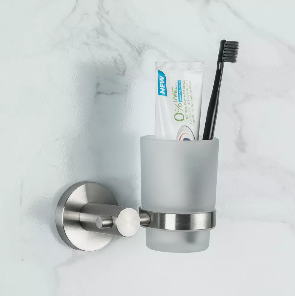 Стакан для щеток Frap F30106 нержавеющая сталь (SQ-1037755) - фото 2 Стакан для щеток Frap F30106 нержавеющая сталь (SQ-1037755) - фото 2