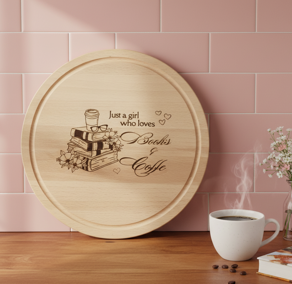 Доска сервировочная круглая с гравировкой 30 см (2228357687)