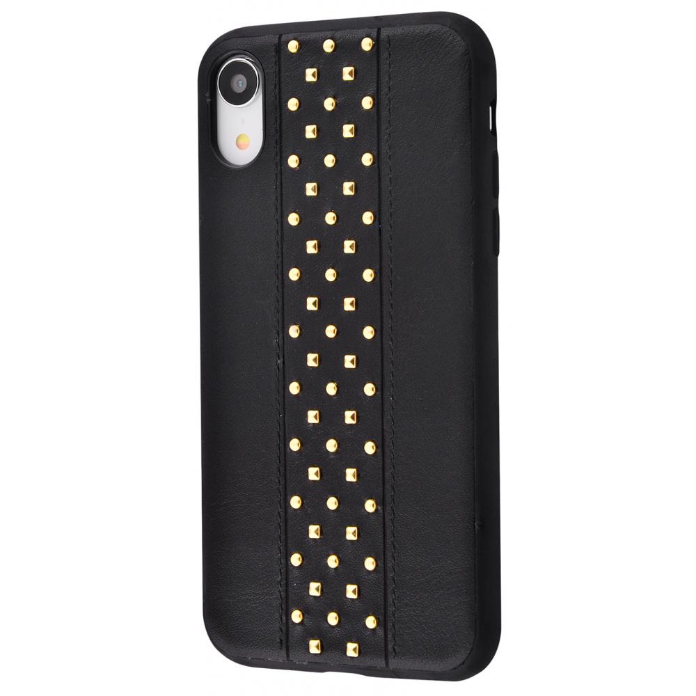 Чехол PRC Накладка Leather With Metal Design для iPhone XR Black