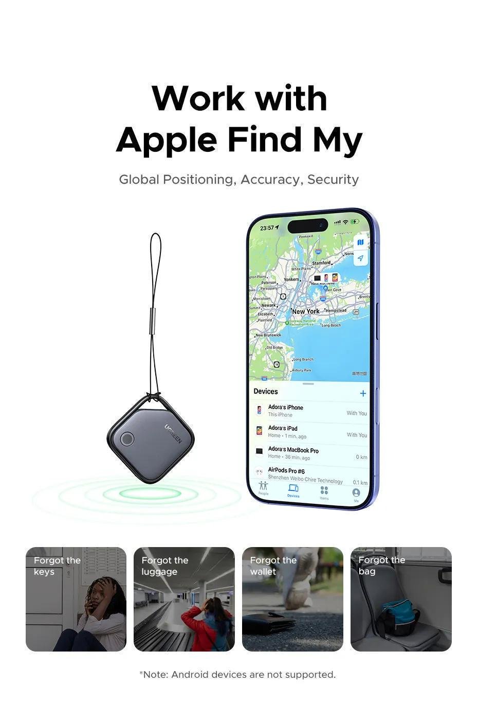 Трекер смарт Ugreen 1 2 Чорний (45297) - фото 8