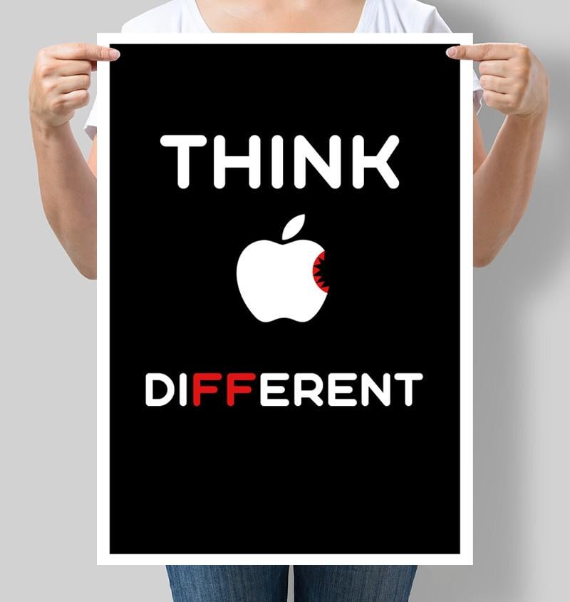 Постер мотиваційний Think different слоган Apple Думай інакше 42x60 см A2 без рамки (M177_A2)
