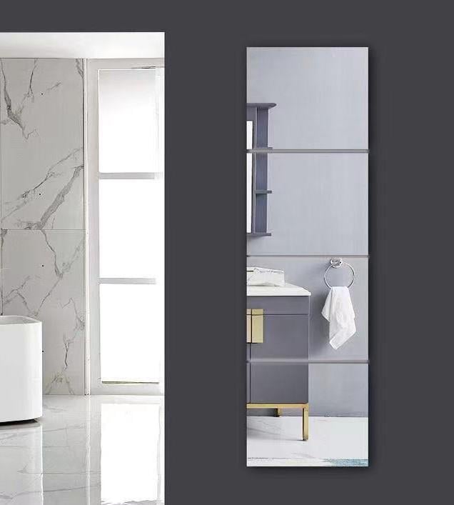 Наклейка на стену зеркальная акрил 2 мм плитка 30x30 см Серебряный/Хром (8929)