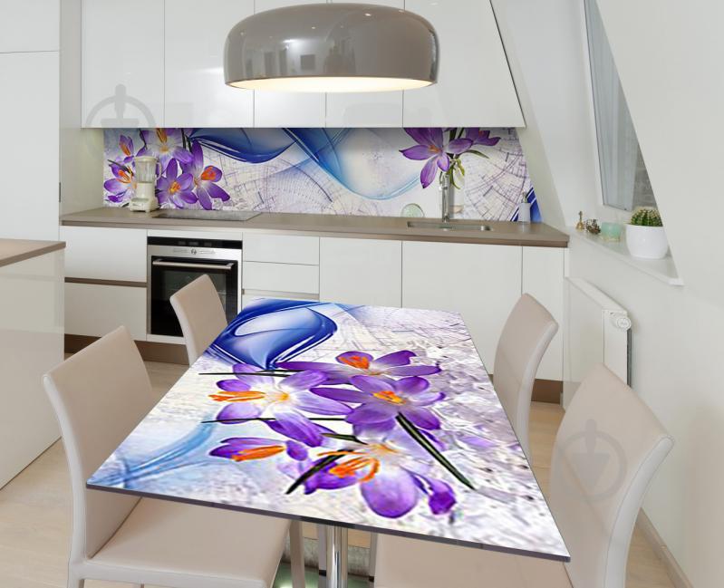Наклейка 3Д виниловая на стол Zatarga «Безумный эдельвейс» 650х1200 мм для домов, квартир, столов, кофейн,