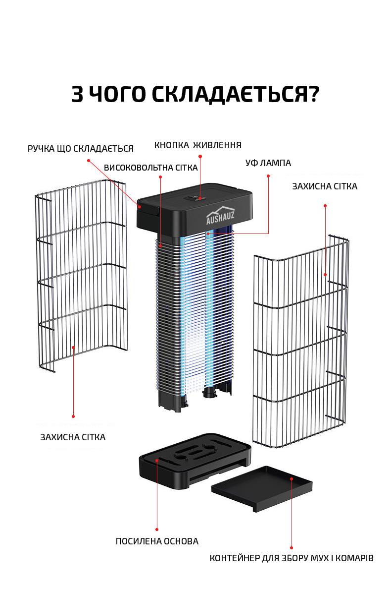 Лампа ультрафіолетова AusHauz знищувач комах настільна - фото 5