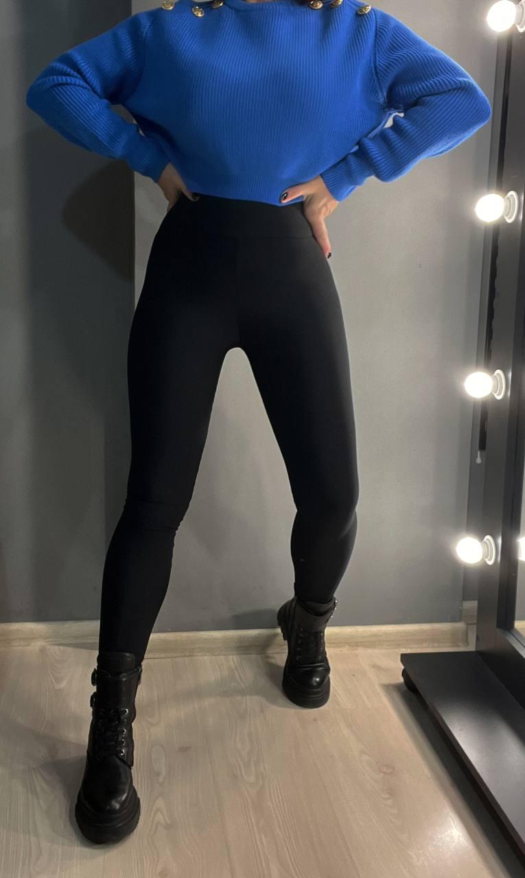 Лосины женские LADY HUREM 2116 ластик дайвинг широкий пояс утепленные 4XL Черный (1104) - фото 3