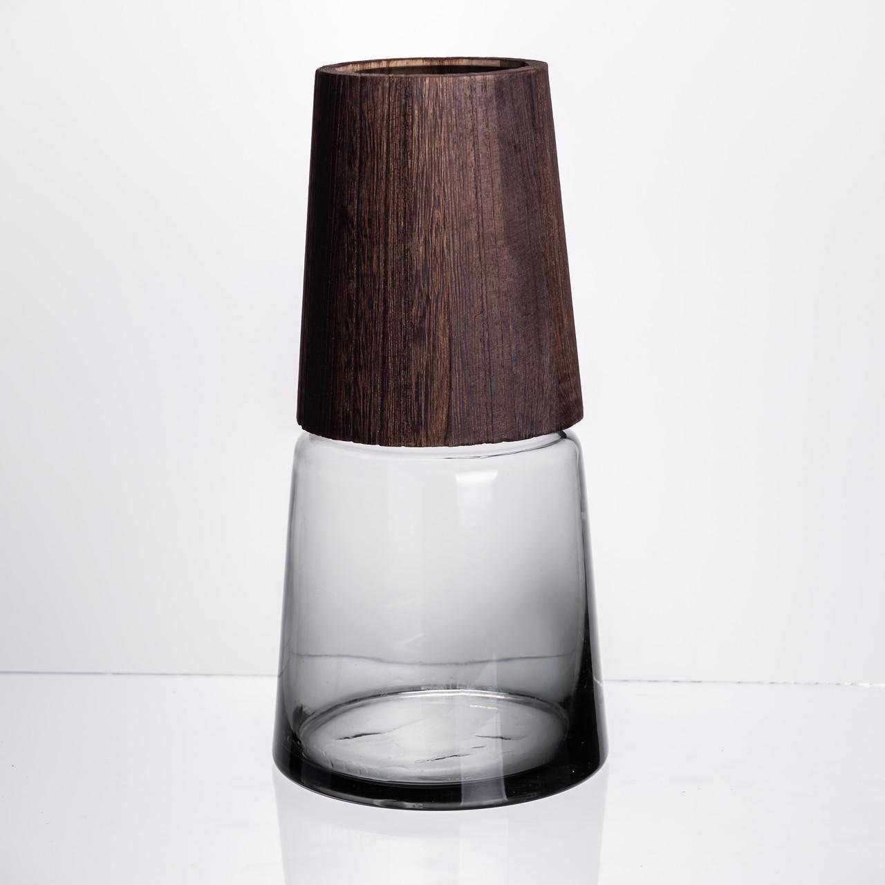 Ваза для цветов круглая стеклянная декоративная 28 см (HP-19-161-2)