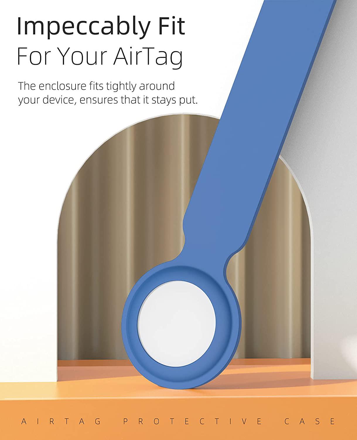 Чехол-брелок для AirTag MOKO силиконовая Blue (MKBSLOOP) - фото 2