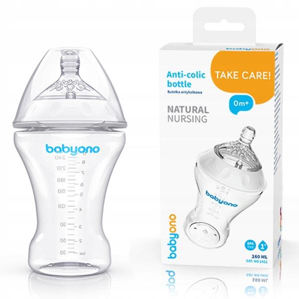 Пляшка антиколікова Babyono Natural nursing 260 мл (21542210) Пляшка антиколікова Babyono Natural nursing 260 мл (21542210)