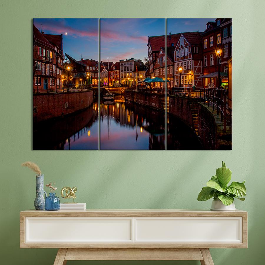 Картина город Германский город Штаде 128x81 см (A630-3)