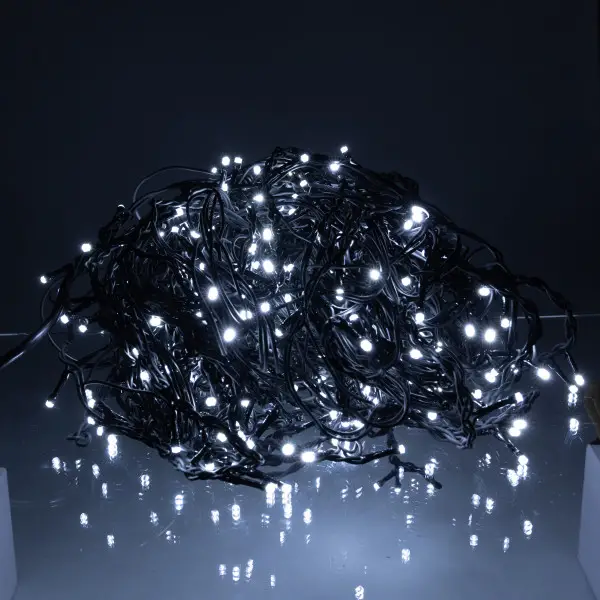 Гирлянда уличная Бахрома 25 м 405 LED черный провод Белый (25MBW)