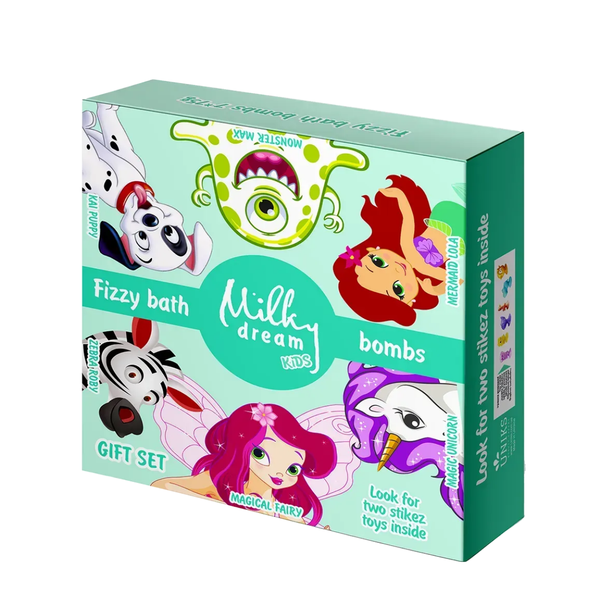 Подарунковий набір з бомбочками для ванни Milky Dream 7 шт. по 75 г Подарунковий набір з бомбочками для ванни Milky Dream 7 шт. по 75 г