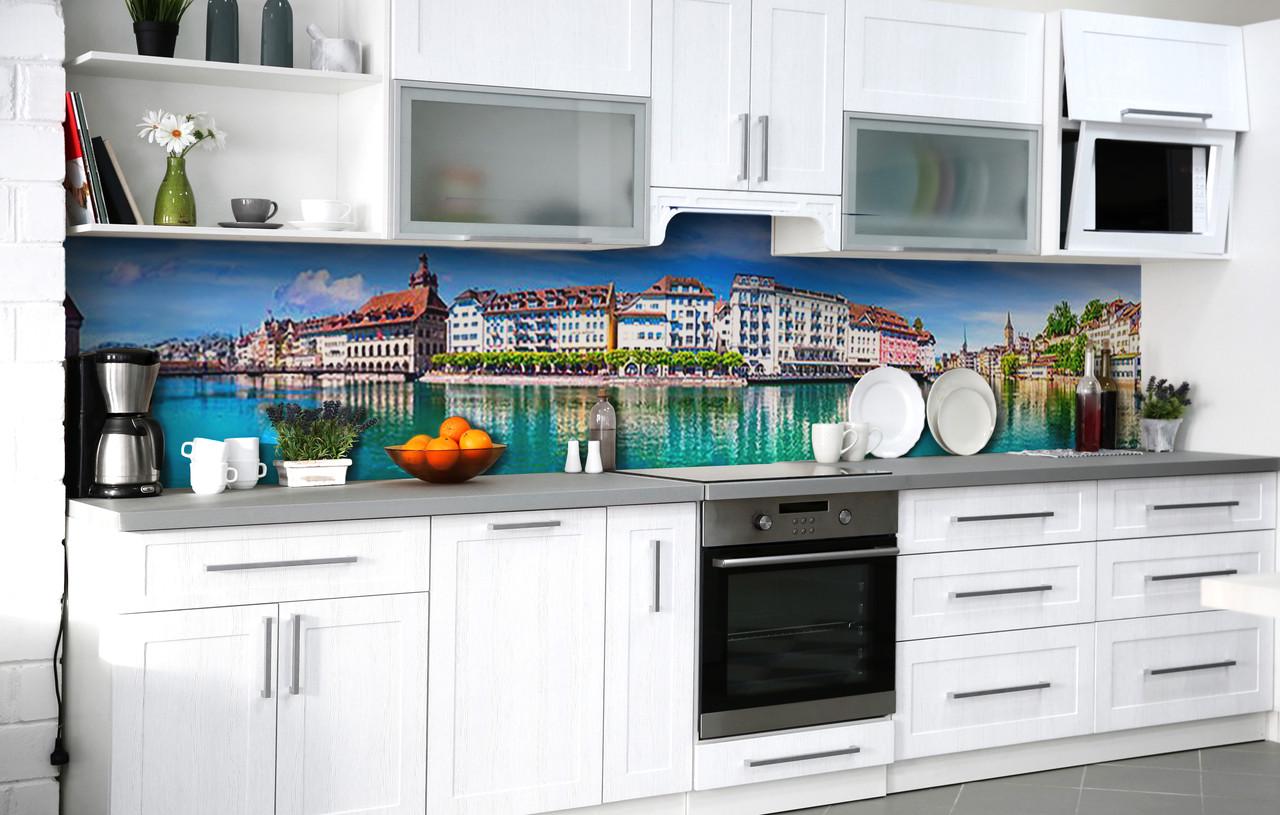 Кухонный фартук Речной квартал виниловый самоклеющийся 65х250 см Кухонный фартук Речной квартал виниловый самоклеющийся 65х250 см