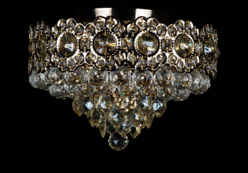 Хрустальная люстра L7712/400х270/7 Белый/Золото/Бежевый (AN000245)