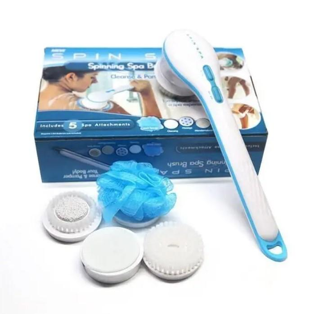 Щітка для тіла електрична масажна SPIN SPA ART-3427 5в1 на батарейках 3АА Щітка для тіла електрична масажна SPIN SPA ART-3427 5в1 на батарейках 3АА