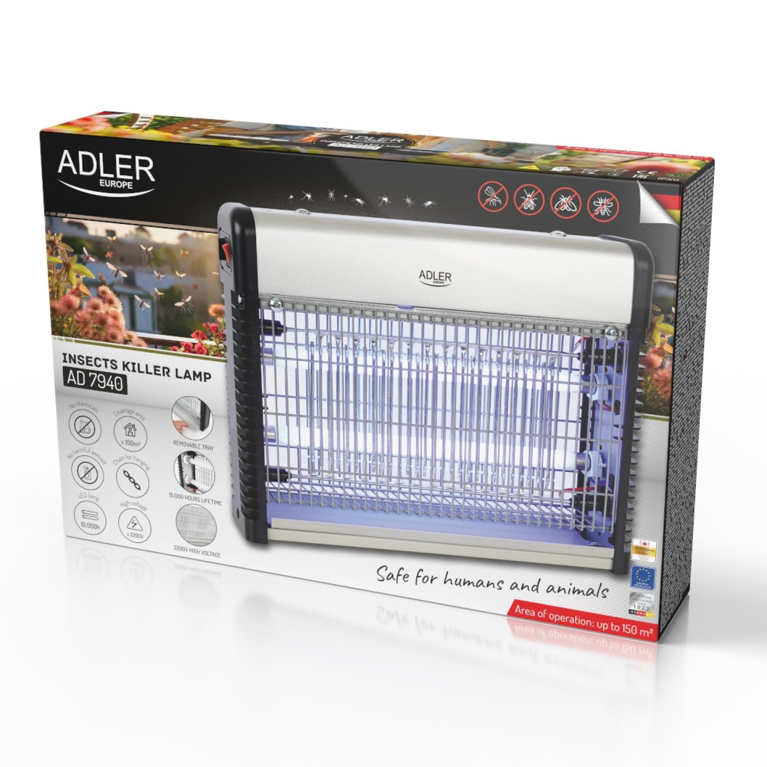 Лампа для насекомых Adler AD 7940 LED продолжительность работы до 10000 часов (628668) - фото 8 Лампа для насекомых Adler AD 7940 LED продолжительность работы до 10000 часов (628668) - фото 8