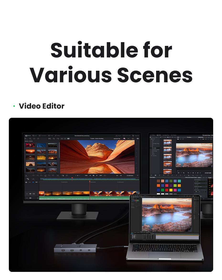 Док-станція USB-C Ugreen 30 100 10 Сірий (45366) - фото 13 Док-станція USB-C Ugreen 30 100 10 Сірий (45366) - фото 13