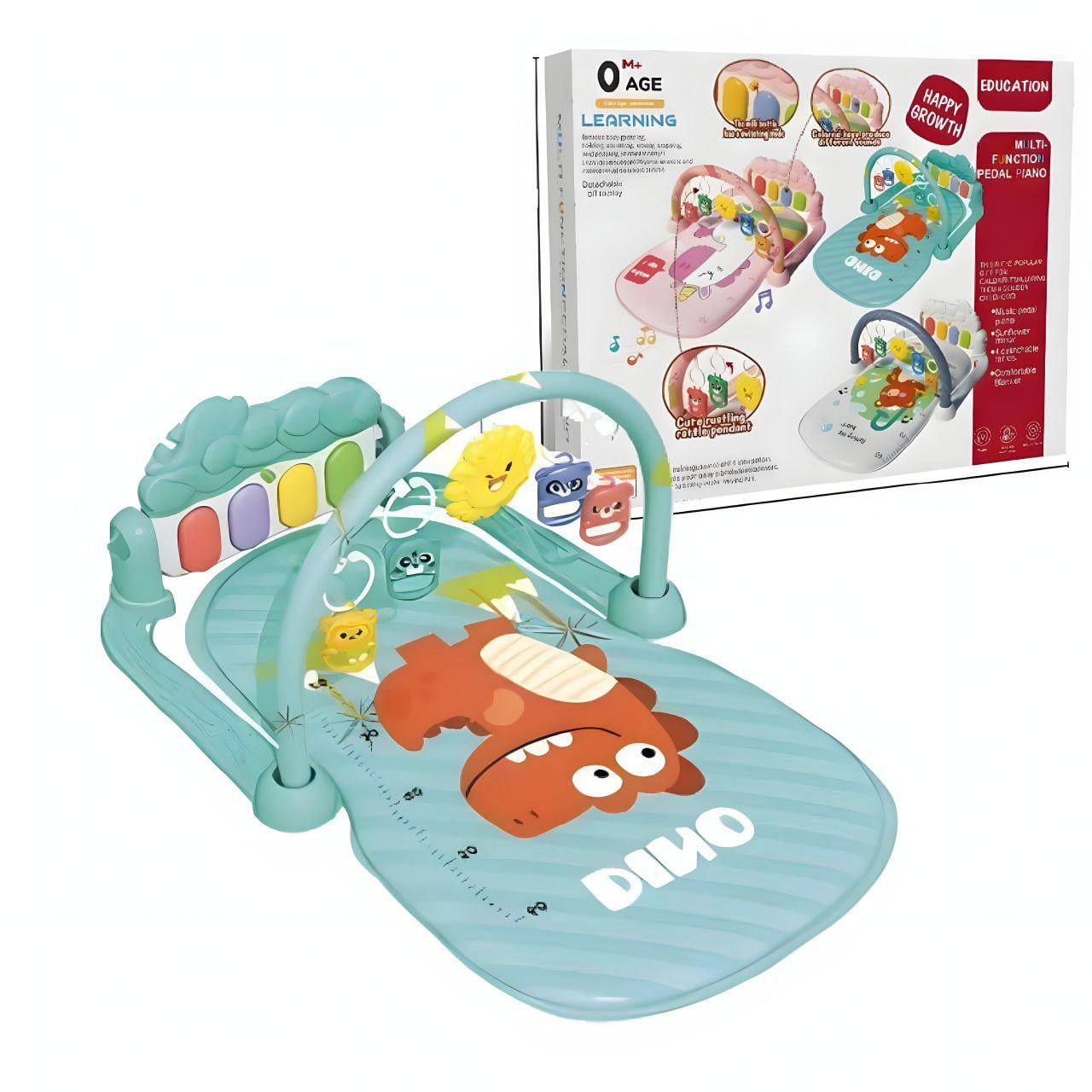 Развивающий коврик интерактивный с пианино/подвесными игрушками/подсветкой (368-9L)