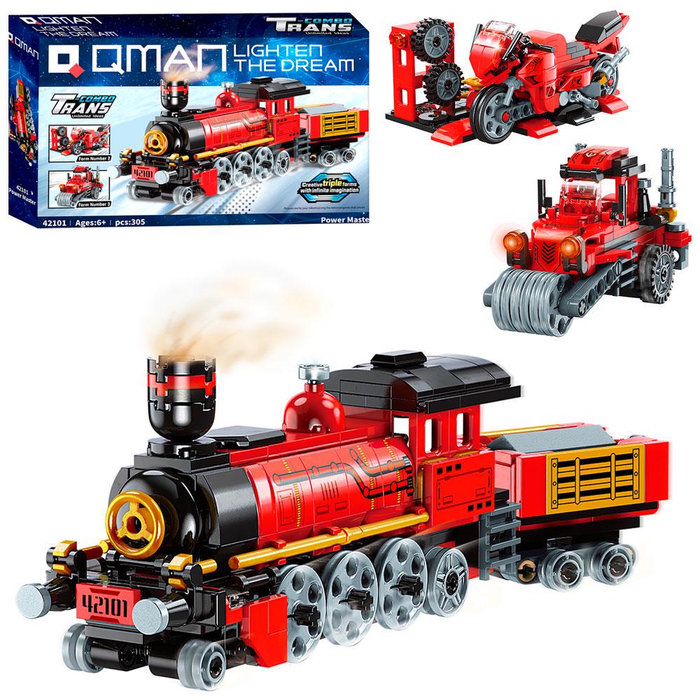 Конструктор 3в1 поїзд будівельна техніка мотоцикл 42101 305 дет. 31,5x19x5 см (MTT-185842)