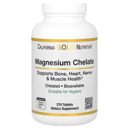 Магній California Gold Nutrition Magnesium Chelate 210 мг 270 табл. (CGN-01969)