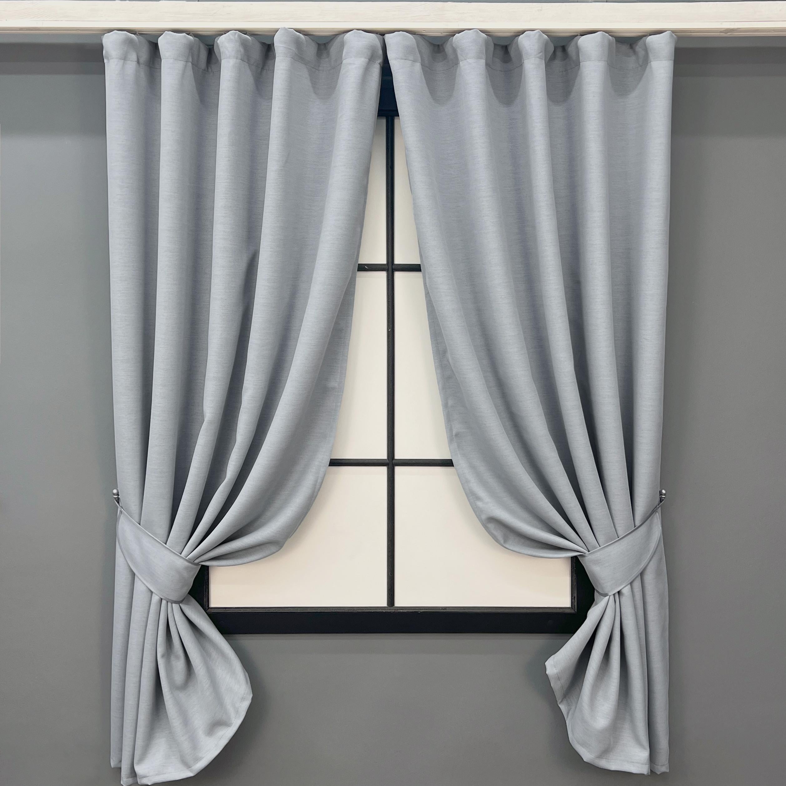 Комплект коротких штор VR-Textil Блэкаут Scandi №1899ш 130х170 см 2 шт. Серо-голубой (35-0431)