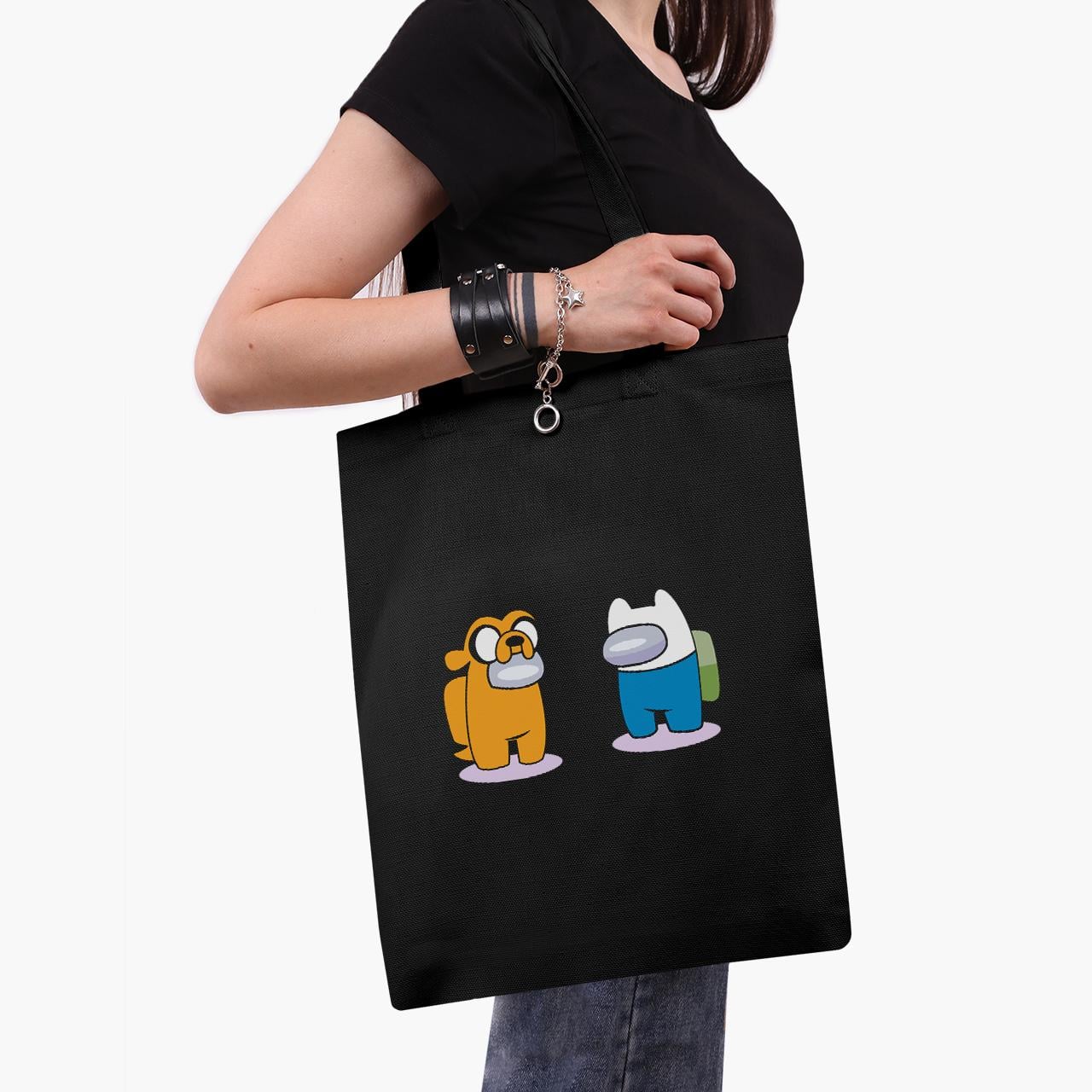 Эко сумка шоппер на молнии Among Us Adventure Time Finn & Jake 41x35 см (9227-2414-BKZ)