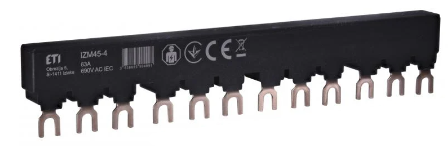 Шина соединительная ETI IZM45-4 3P 63А типа FORK 12 модулей 4хМРЕ до 40А або 4хMS 18 см (2921300)