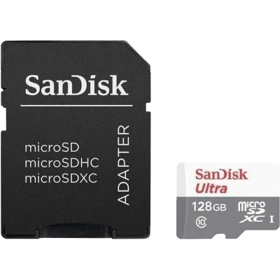 Карта пам'яті SANDISK Ultra microSDXC 128GB та SD Adapter Class 10 UHS-I (2919811794)