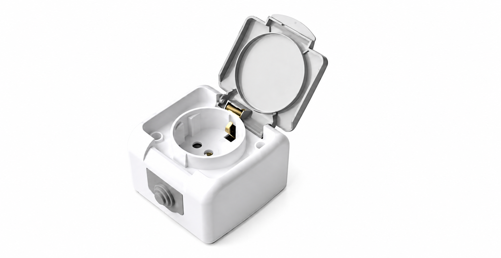 Розетка наружная IP54 евро с герметичной крышкой 16А 250V (35514133)