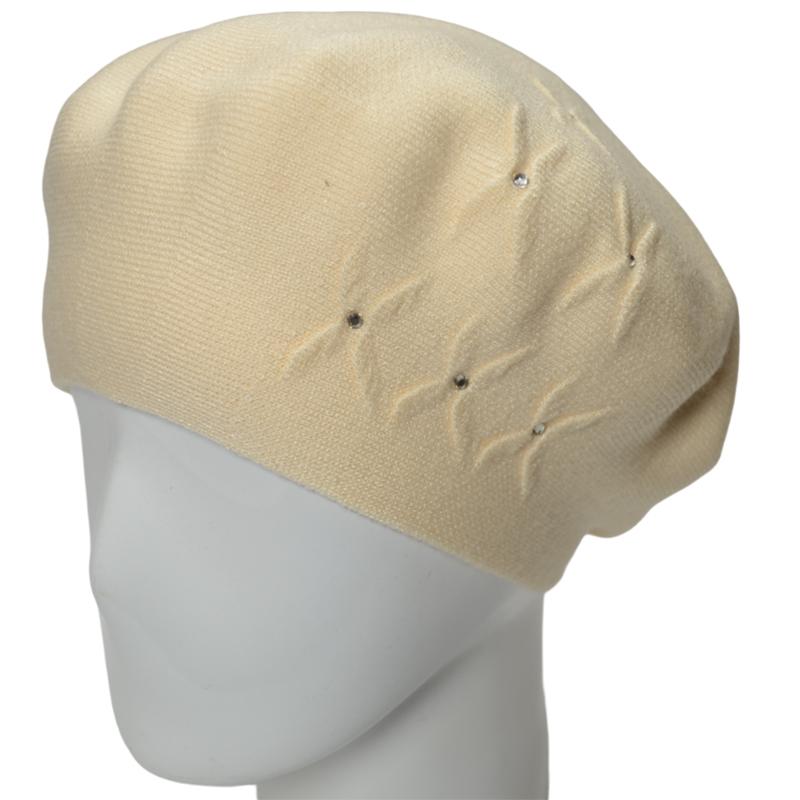 Берет жіночий з віскозної пряжі Novita Бінго L р. 57-58 Льон