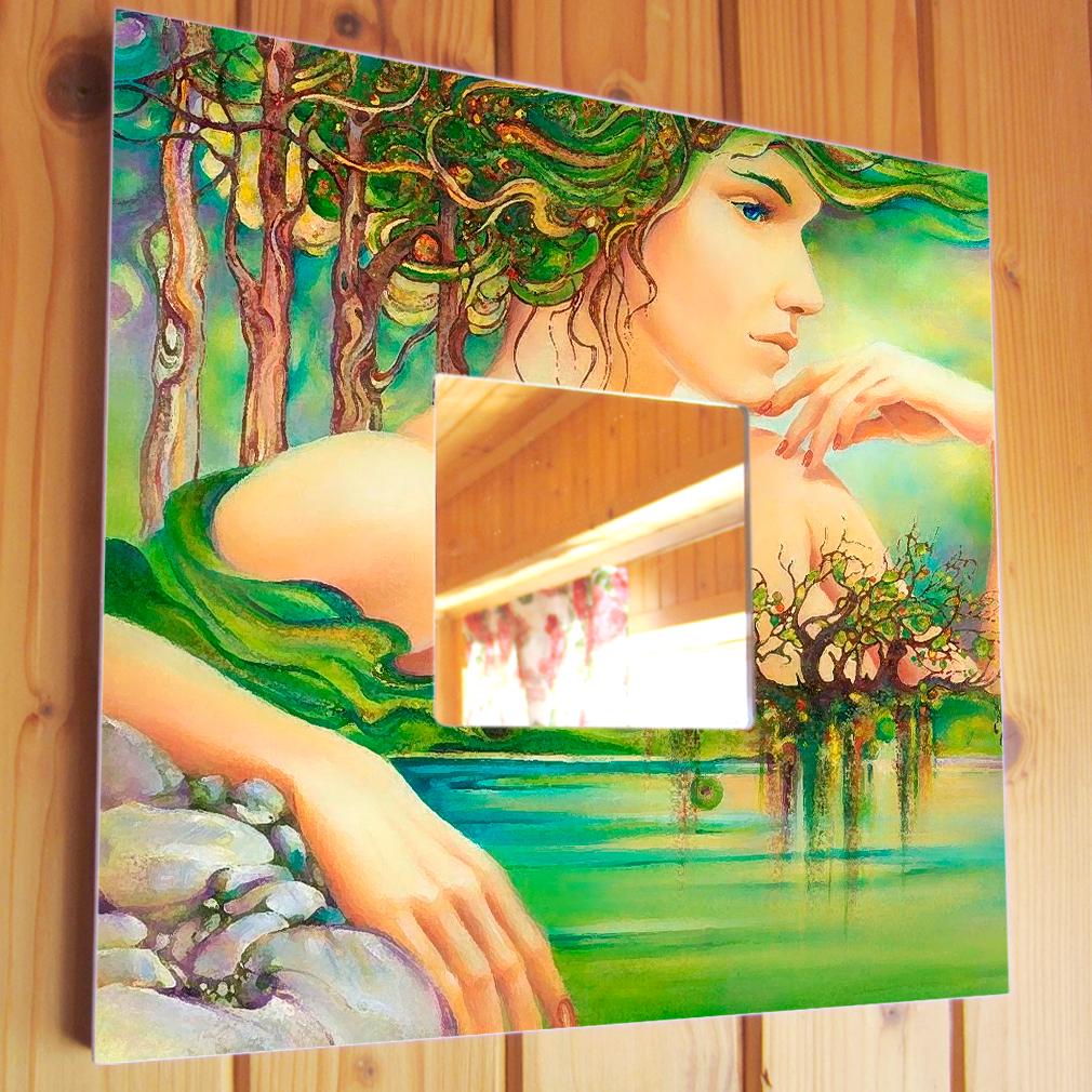 Зеркало декоративное Девушка Природа 260х260 мм (M00003)