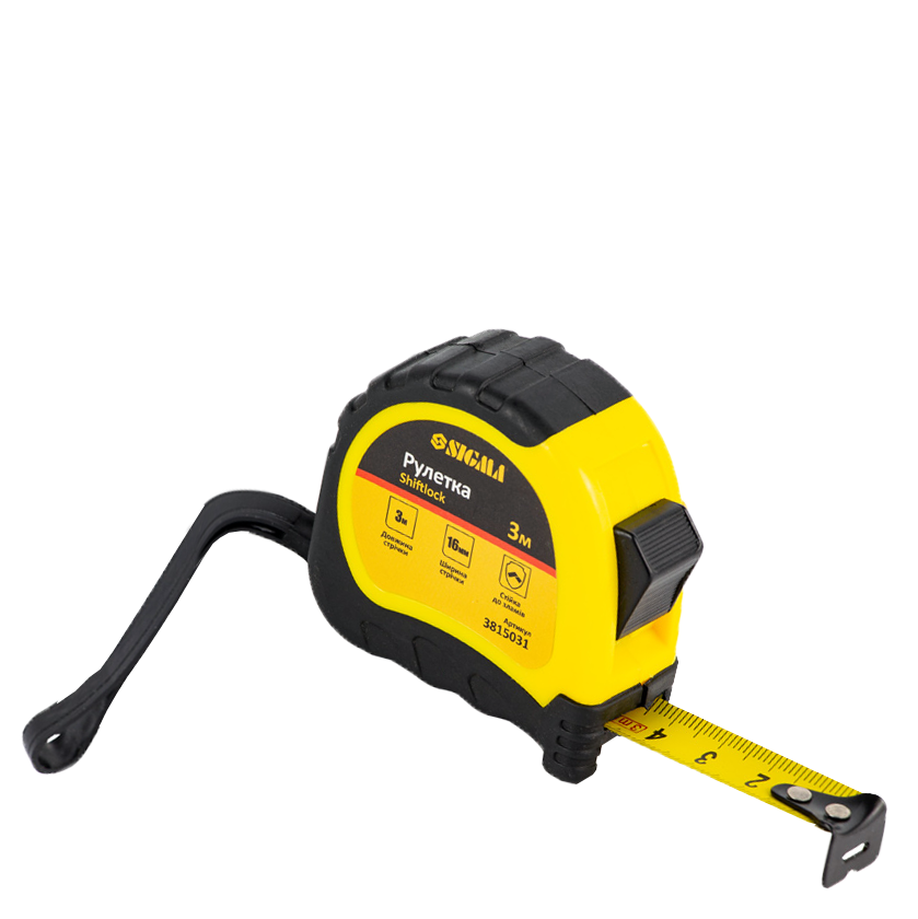 Рулетка Sigma Shiftlock 3,0 м х 16 мм (3815031)