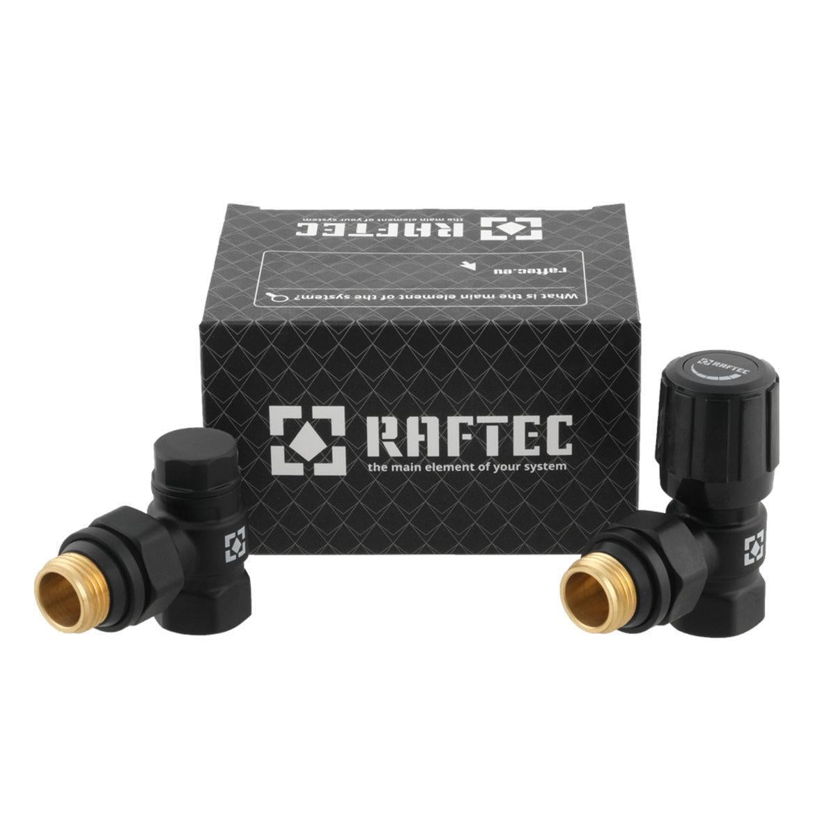 Комплект для подключения радиатора Raftec BLACK 1/2" угловой DKU11-B (SW-98652)