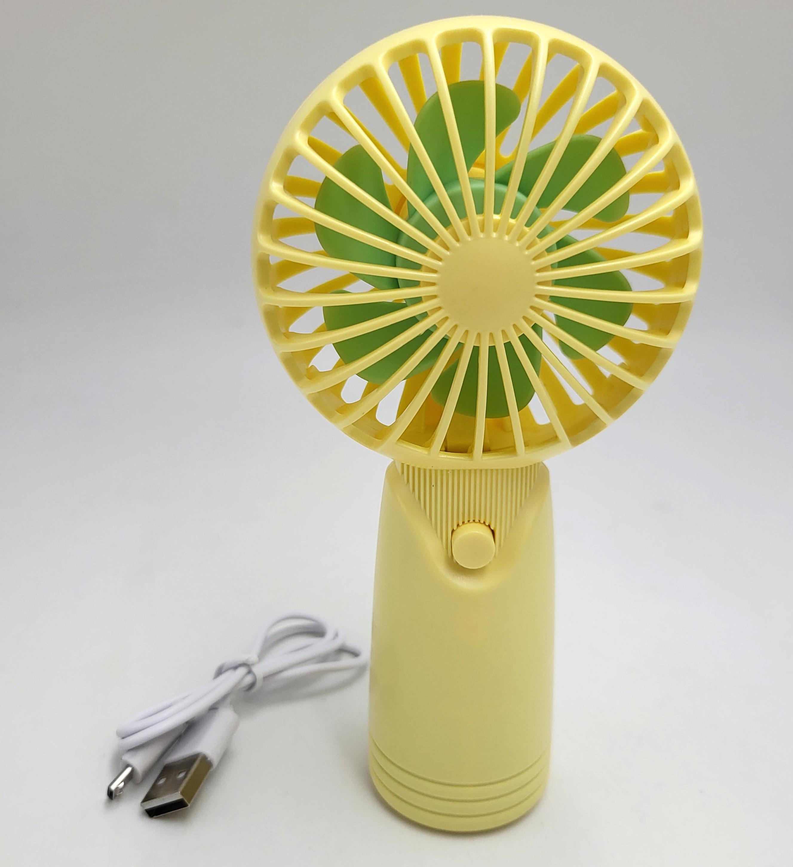 Вентилятор аккумуляторный Handy Mini Fan с ручкой USB 10 см Зеленый