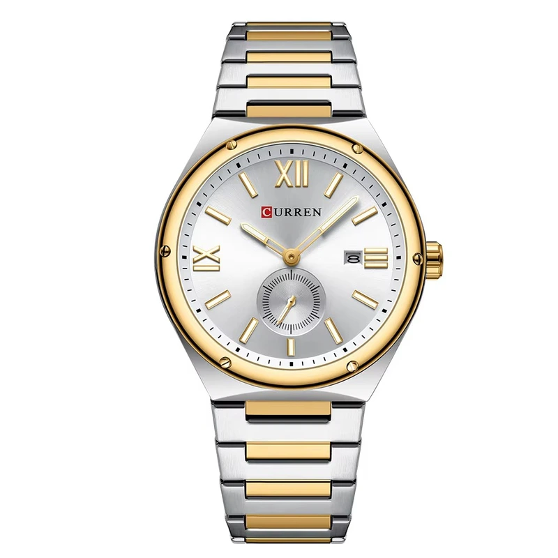 Наручний годинник Curren 8471 Silver/Gold/White