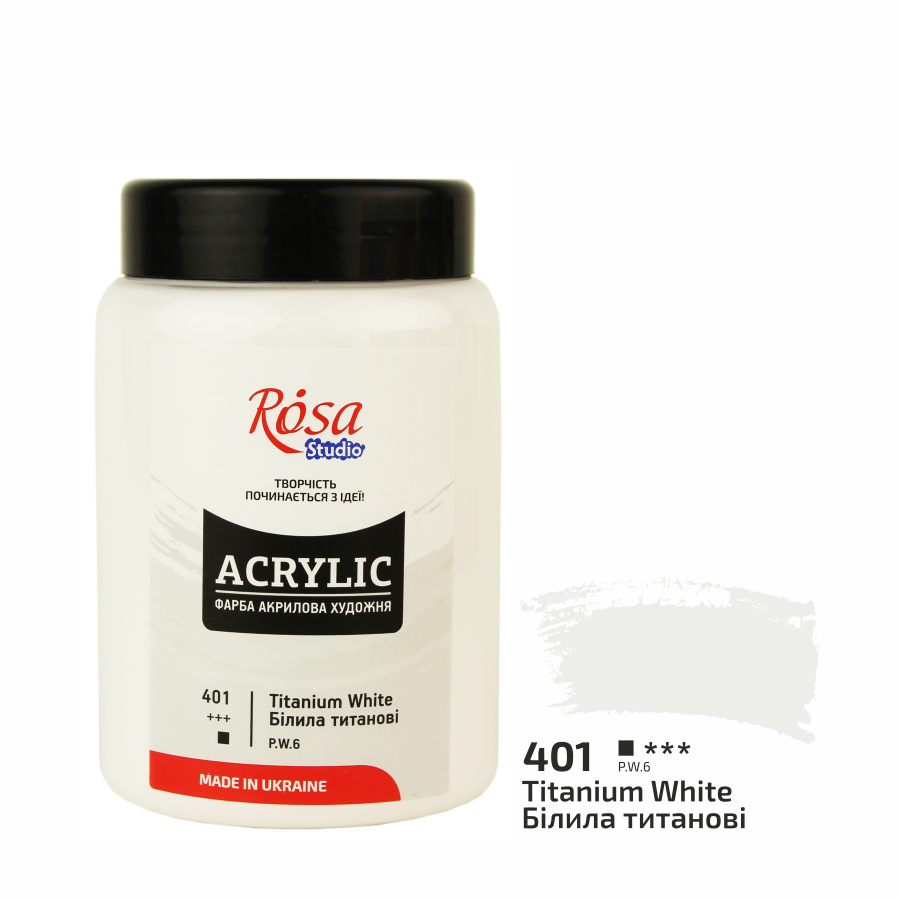 Акриловая краска ROSA Studio 322419401 6 шт. 400 мл Белила титановые/401 (4823098513629) Акриловая краска ROSA Studio 322419401 6 шт. 400 мл Белила титановые/401 (4823098513629)