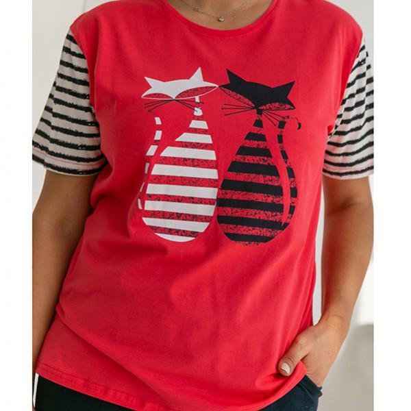 Піжама жіноча бавовняна шорти/футболка 4XL (8746) - фото 2 Піжама жіноча бавовняна шорти/футболка 4XL (8746) - фото 2