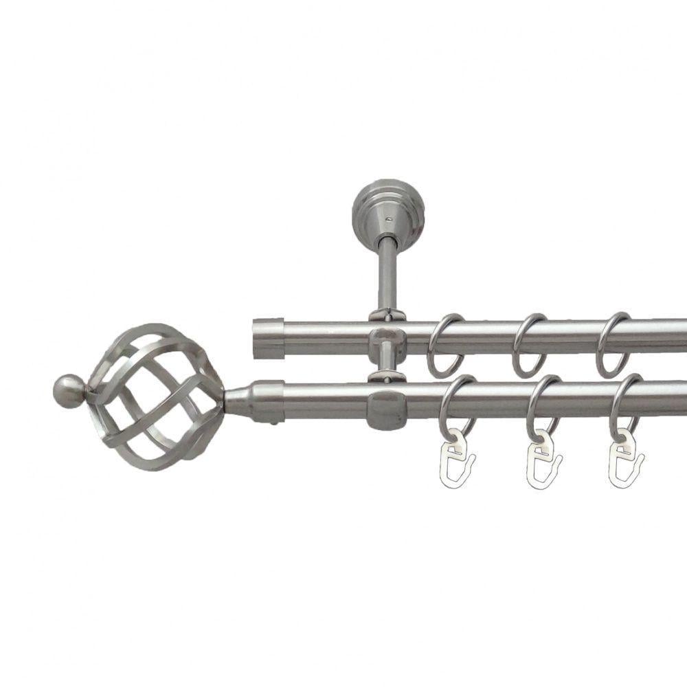 Карниз Orvit Ажур двухрядный гладкий 300 см Нержавеющая сталь (00-00013604)