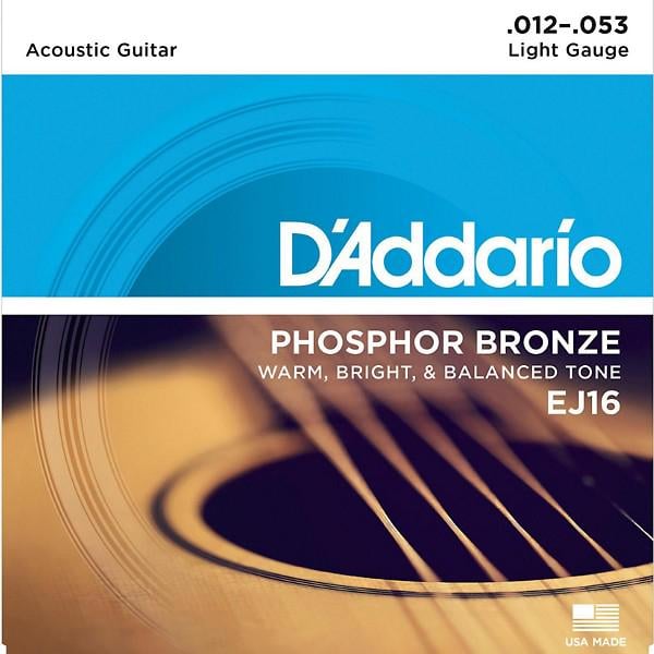 Струны DAddario EJ16 Phosphor Bronze 12-53 Light (342)